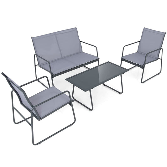 Outdoor Conversation Furniture Table Chairs Set for Balcony Lawn Poolside