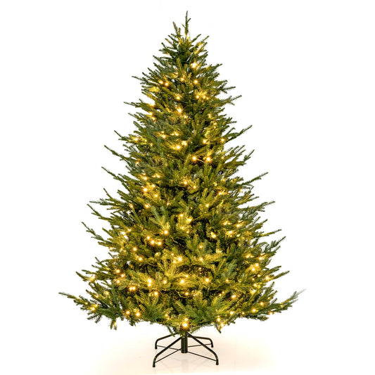 Christmas Tree, Artificial Pre-Lit Xmas Tree with 8 Lighting Modes, 180/280 LED Lights and 386/788 Branch Tips