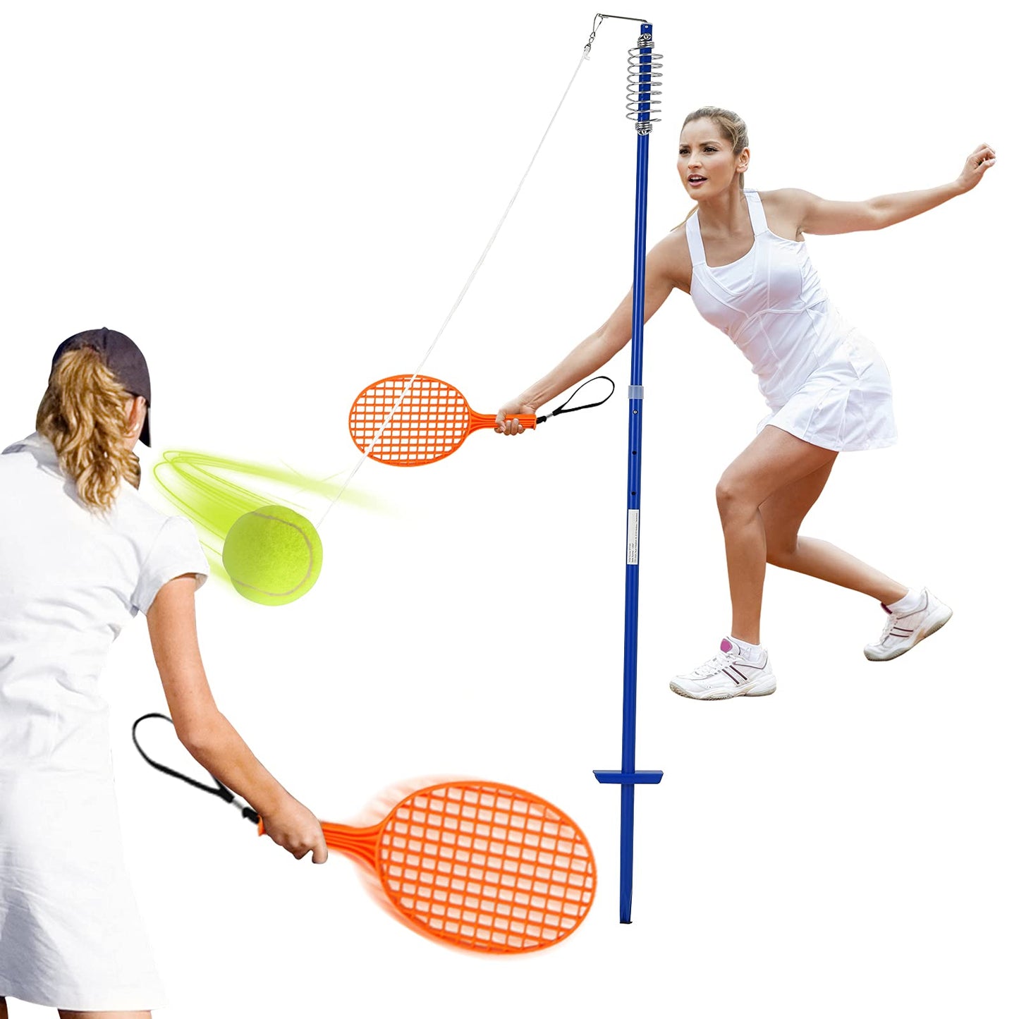 3 Level Height Adjustable Portable Tetherball Set with Ball