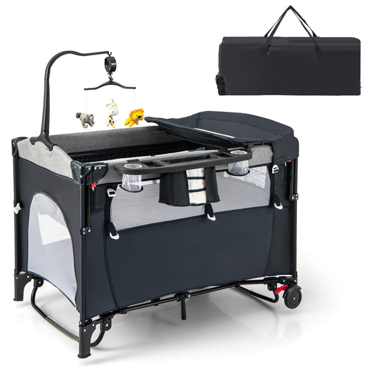 Foldable Baby Bedside Sleeper with Bassinet