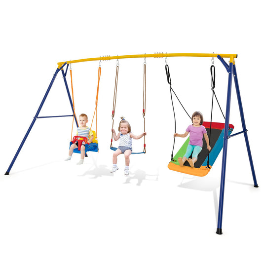 Heavy Duty Extra Large Metal Swing Frame with Platform Swing