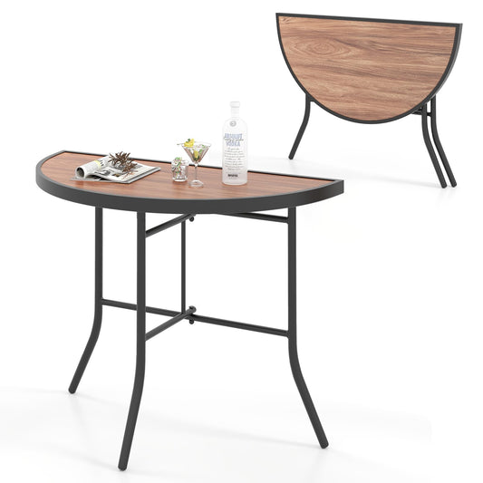 Half-Round Folding Event Table with Metal Frame