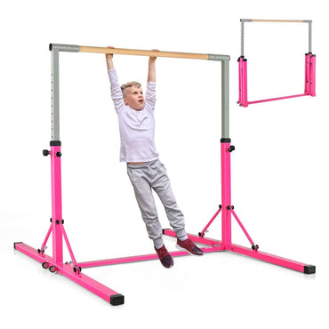 Kids Foldable Gymnastics Bar with 13 Adjustable Height
