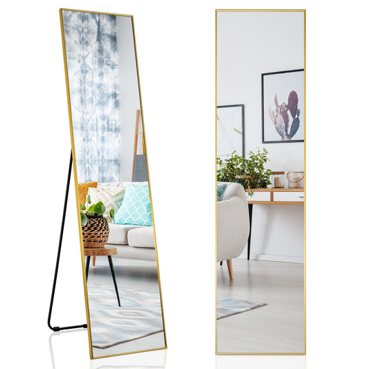 160x40cm Wall Mounted/Leaning/Free Standing Aluminum Alloy Frame Floor Mirror