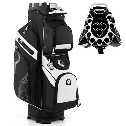 Golf Cart Bag Molded Lock Top Golf Bag with 14-Way Full Length Dividers