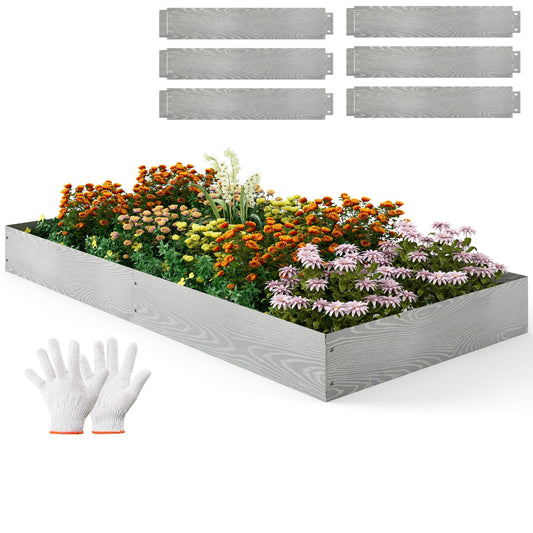 6-Pack 600 cm Galvanized Metal Landscape Edging for Lawn Pathway