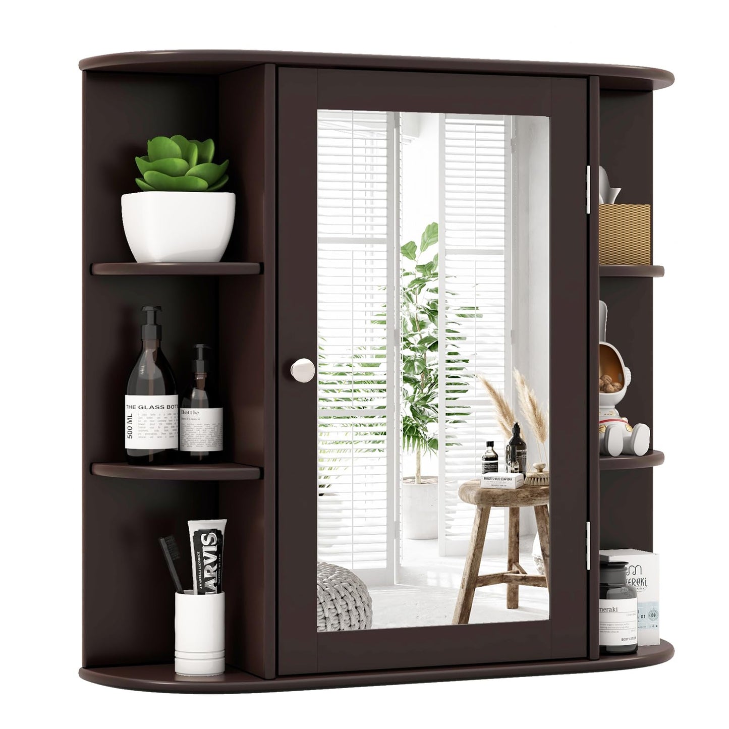 3 Tier Mirrored Wall Mounted Bathroom Cabinet