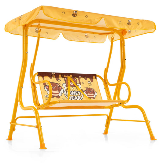 Kids Swing Chair with Adjustable Canopy and Safety Belts