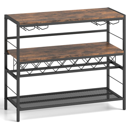 104 CM Wine Rack with 4 Glass Holders