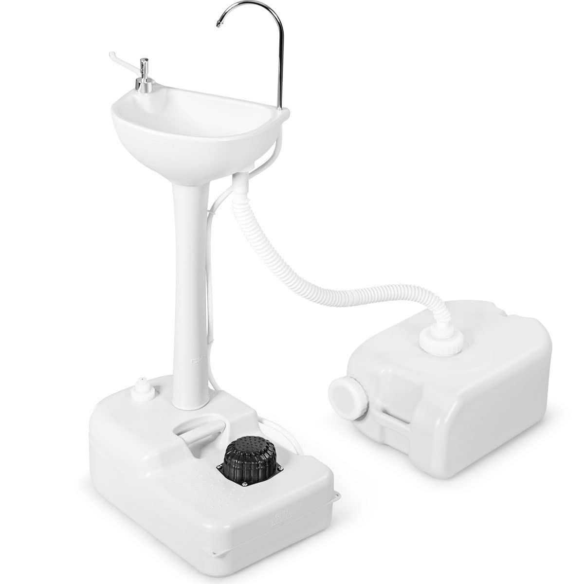 Portable Camping Sink with Rolling Wheels and Running Faucet