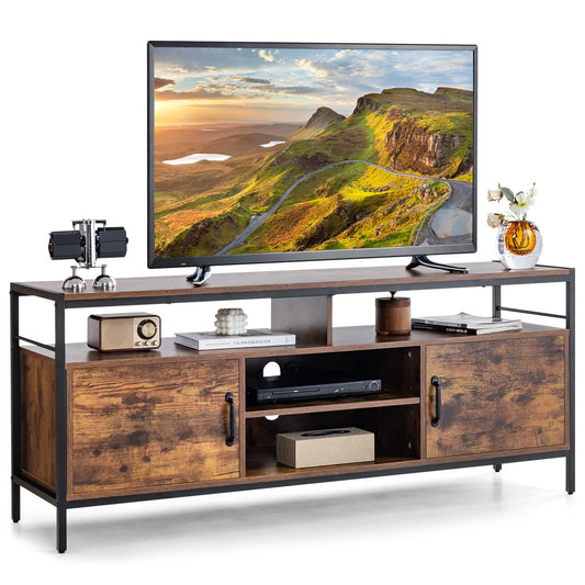 TV Stand for TVs up to 65", Wooden TV Cabinet Media Entertainment Center for Living Room Bedroom