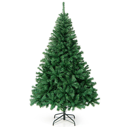 6/7.5 FT Tall Artificial Christmas Tree Hinged Xmas Tree with Lush PVC Branch Tips