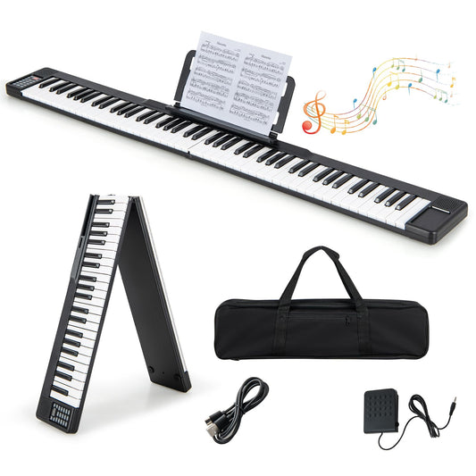 Giantex 88-Key Foldable Digital Piano Keyboard Full Size Electronic Pianos with MIDI Split Function