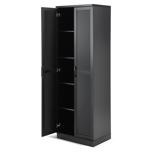 Wooden Storage Cabinet with 2 Doors and Adjustable Shelves