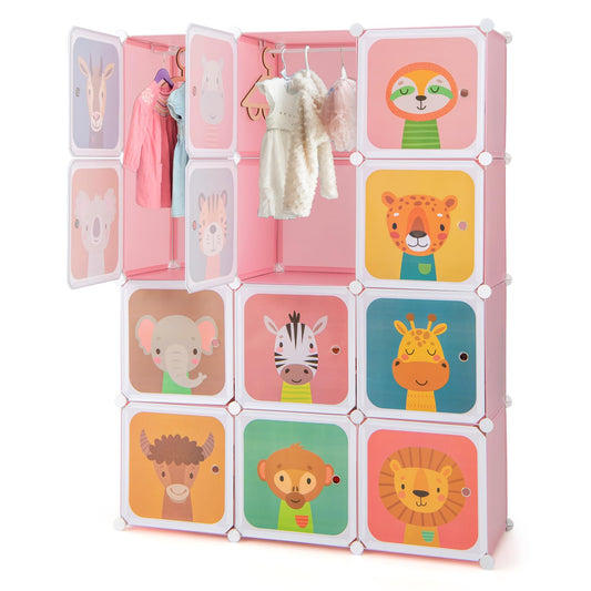 12 Cube Portable Kids Wardrobe with Hanging Section