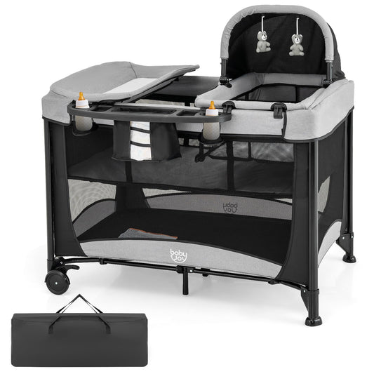 Portable Baby Crib Bassinet with Mattress