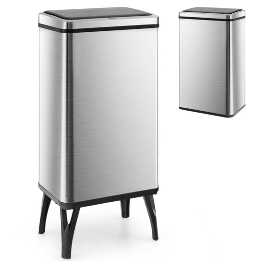50L Stainless Steel Trash Can Automatic Motion Sensor Garbage Bin