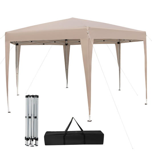 400 x 348cm Hexagonal Pop-Up Canopy Tent with Dressed Legs and Carry Bag