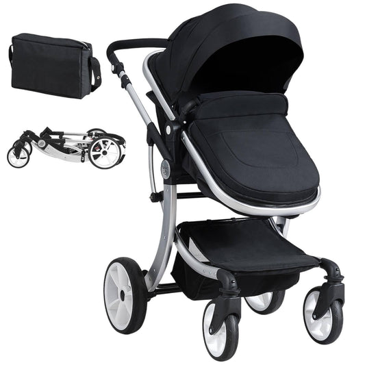 Lightweight Infant Stroller with Adjustable Handle & Canopy