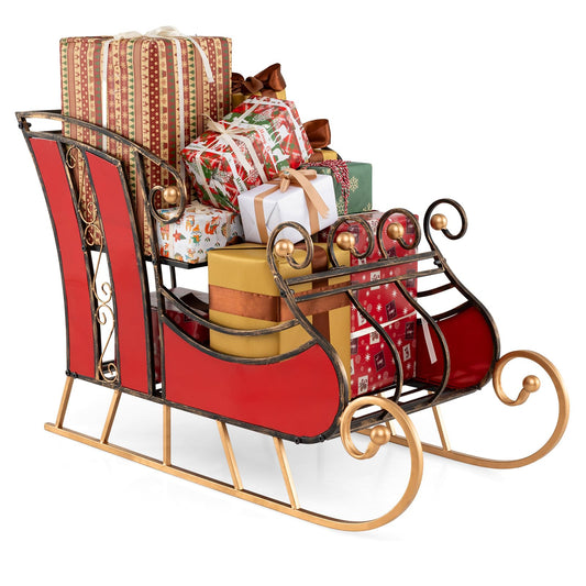 Christmas Santa Sleigh with 2-Tier Storage Shelf