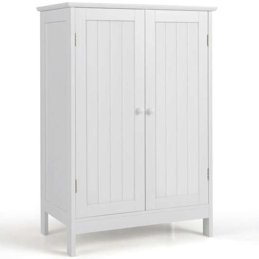 Double Door Bathroom Floor Cabinet with Shelf