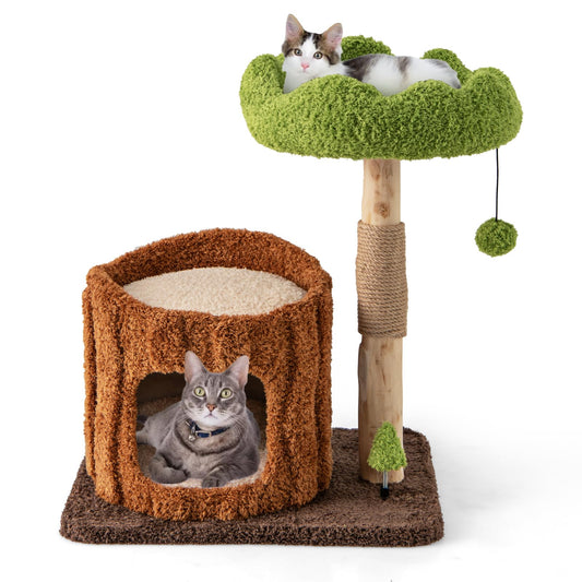 Multifunctional Cat Tree Modern Cat Tower with Sisal Covered Scratching Posts