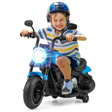 6V Kids Ride On Motorcycle with Training Wheels and Headlight for Toddlers