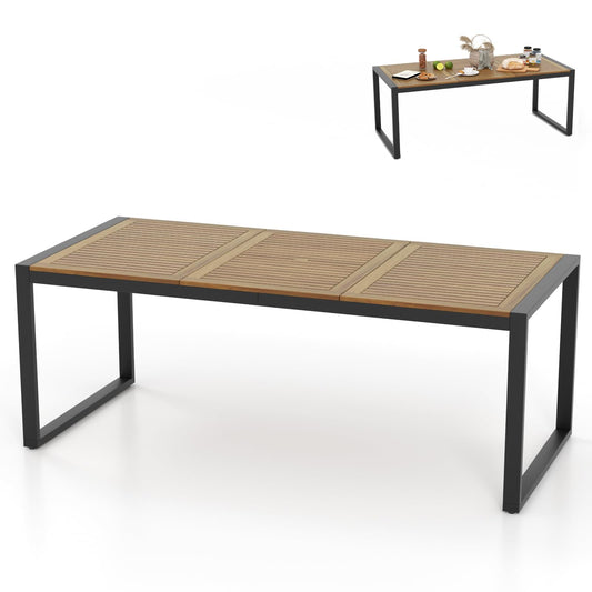 8-Person Outdoor Acacia Wood Dining Table Rectangular Patio Table