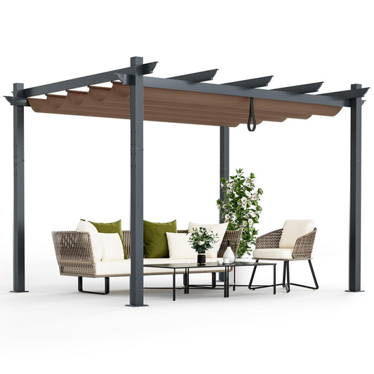 2.9 X 3.6m Metal Pergola with Retractable Roof