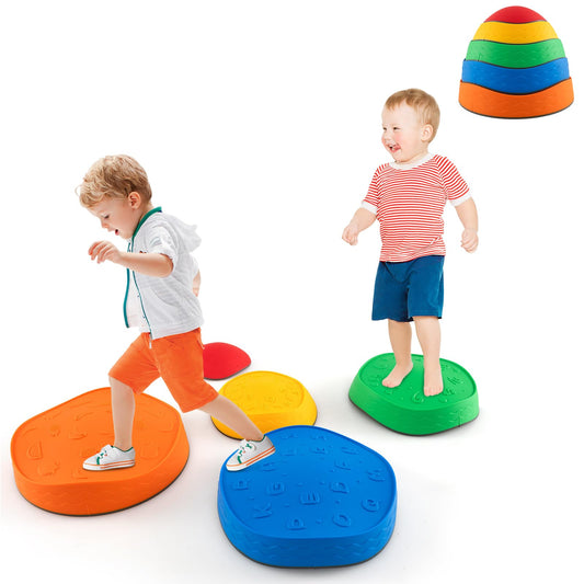 5Pcs Kids Stepping Stones Stackable Toddler River Stone Set