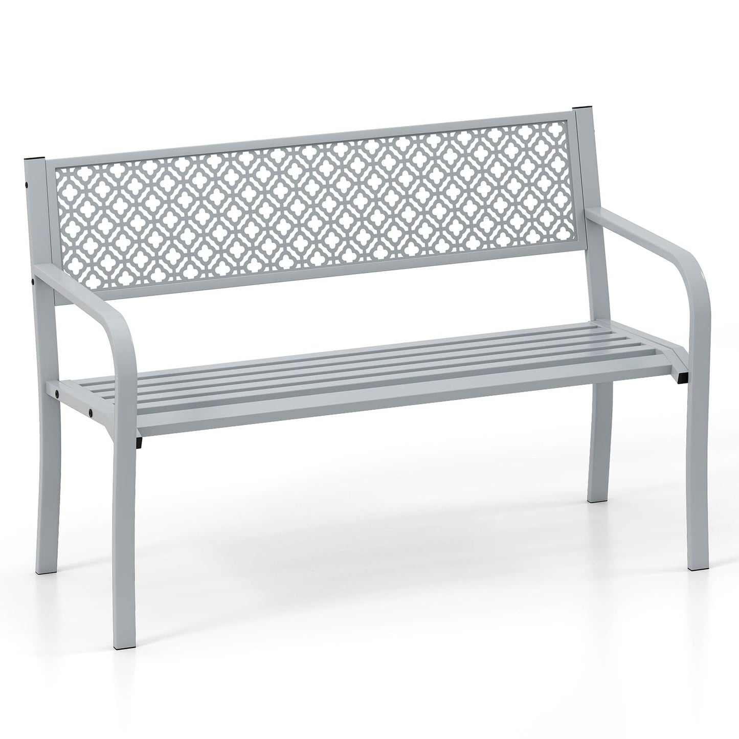 2 Person Heavy Duty Metal Frame Loveseat Park Bench