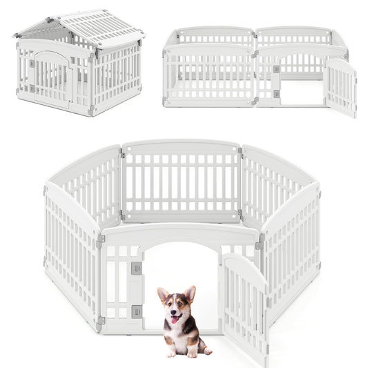 6-Panel 60cm Plastic Dog Playpen for Medium and Small Dogs