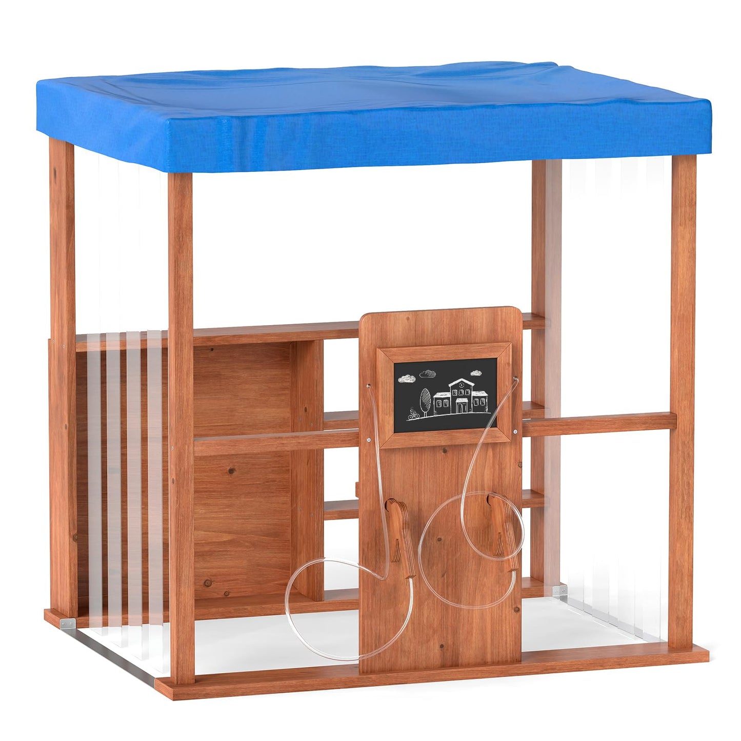 Outdoor Gas Station Playset with Canopy