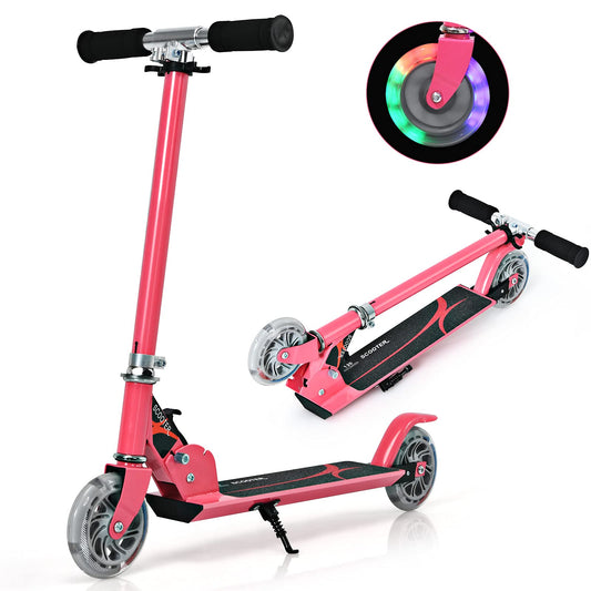 Kids Kick Scooter, Light Up LED 2 Wheeled Scooters for Ages 4 to 13 Children Girls Boys