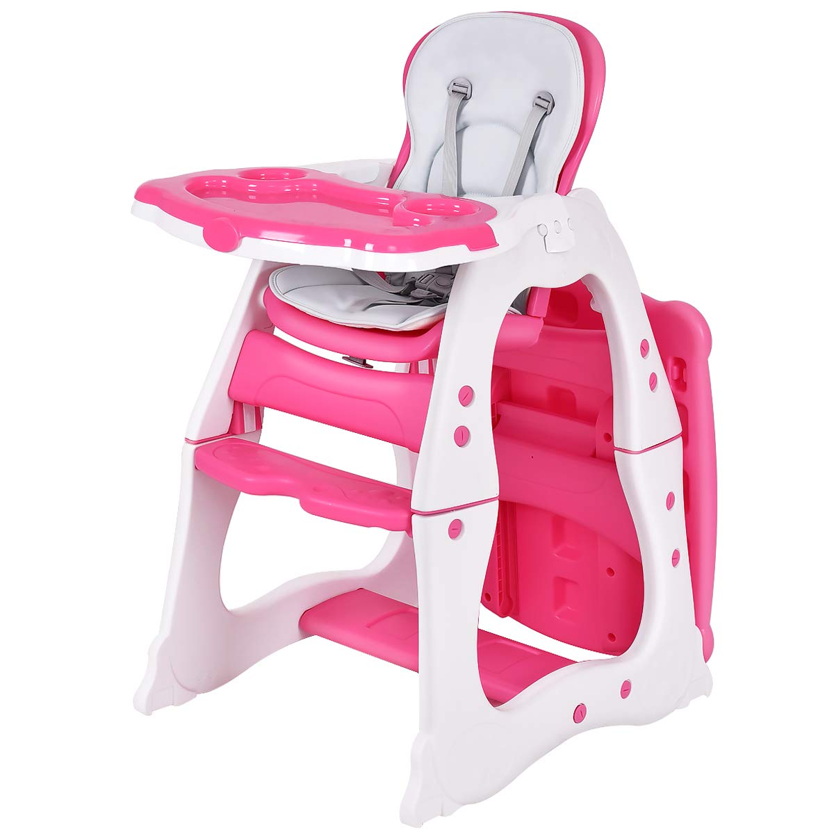 Convertible Highchair Booster Seat with Reclining Backrest