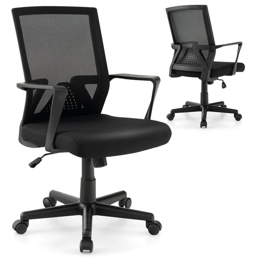 Height Adjustable Ergonomic Swivel Computer Desk Chair with Armrests