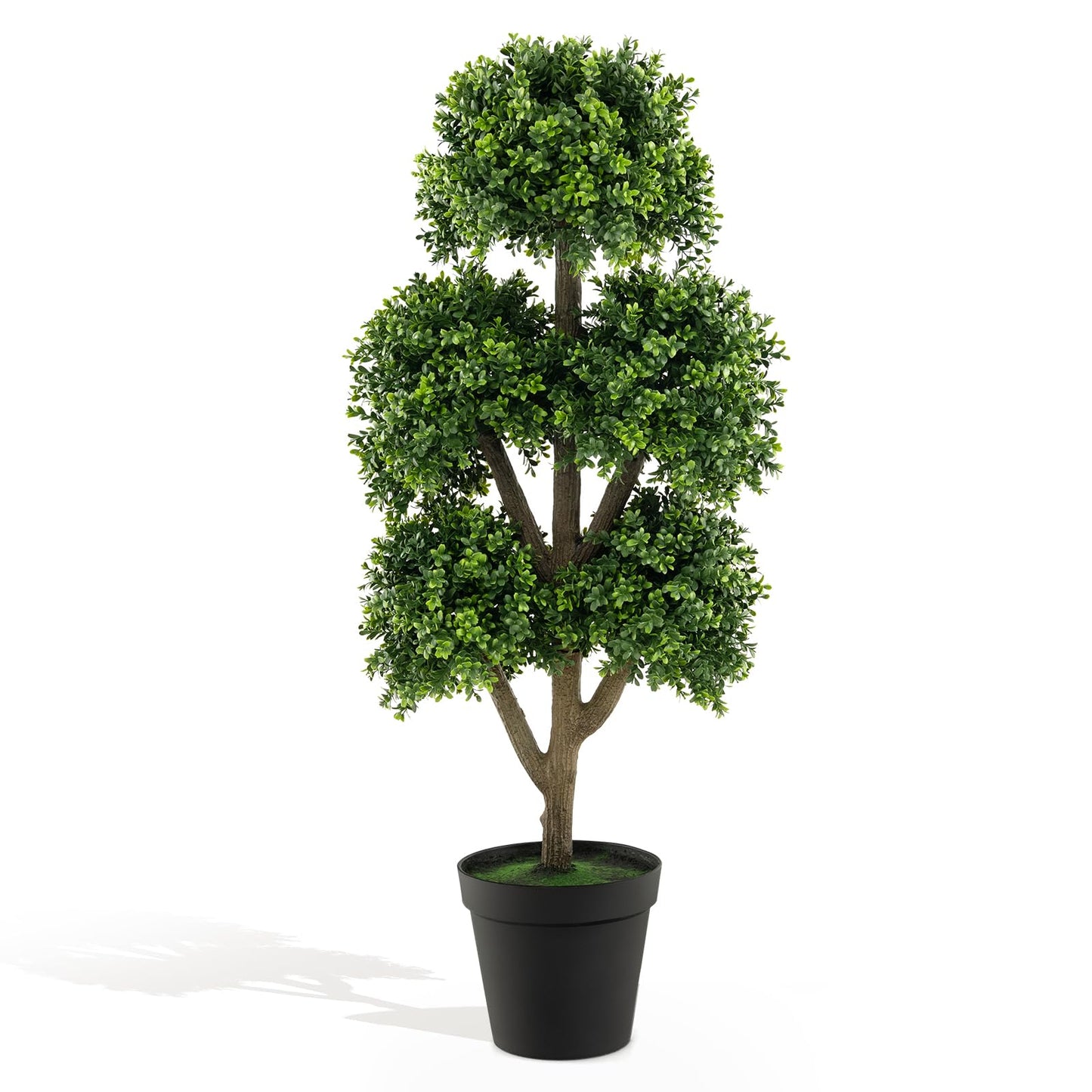 115cm Artificial Boxwood Topiary Ball Tree for Home Office Front Porch