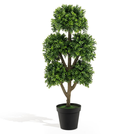 115cm Artificial Boxwood Topiary Ball Tree for Home Office Front Porch