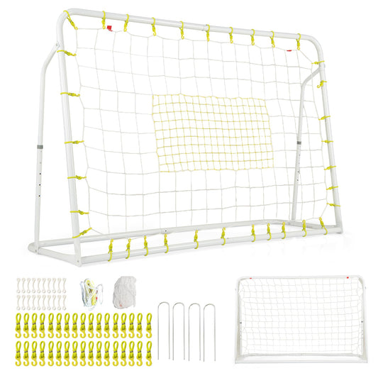 6.1 ft x 4 ft Weatherproof Angle-Adjustable Rebounder Net Football Training Equipment