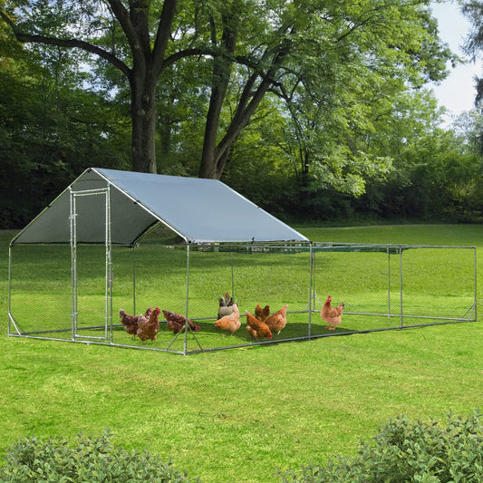 Galvanized Metal Walk-in Large Chicken Run Coop