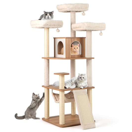 168cm Tall Cats Climbing Tower with Sisal Scratching Posts