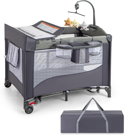 Foldable Baby Bedside Sleeper with Diaper Changer