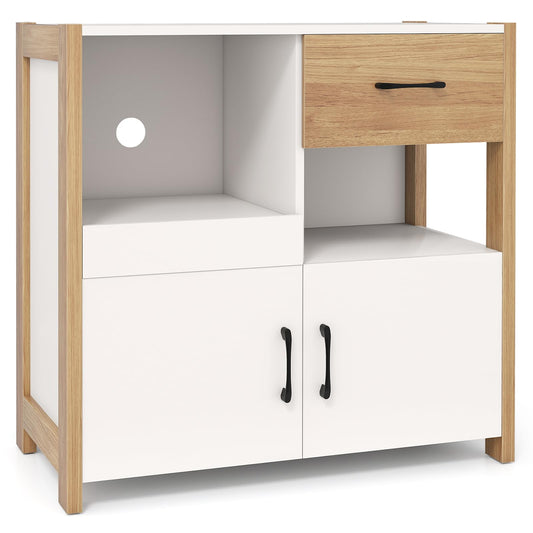 Wooden Buffet Sideboard with 2 Doors Drawer Open Compartments