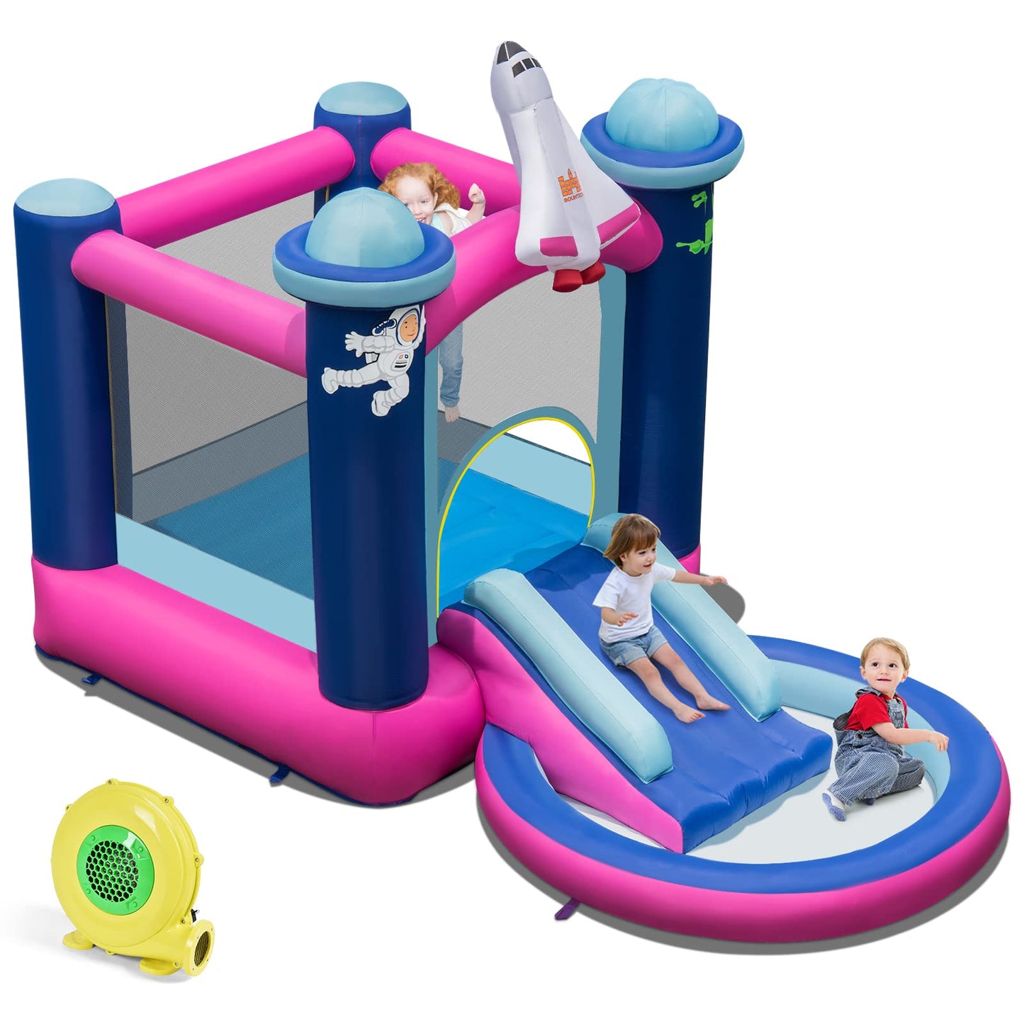 Kids Bouncy Castle with 480W Blower Splash Pool and Carrying Bag