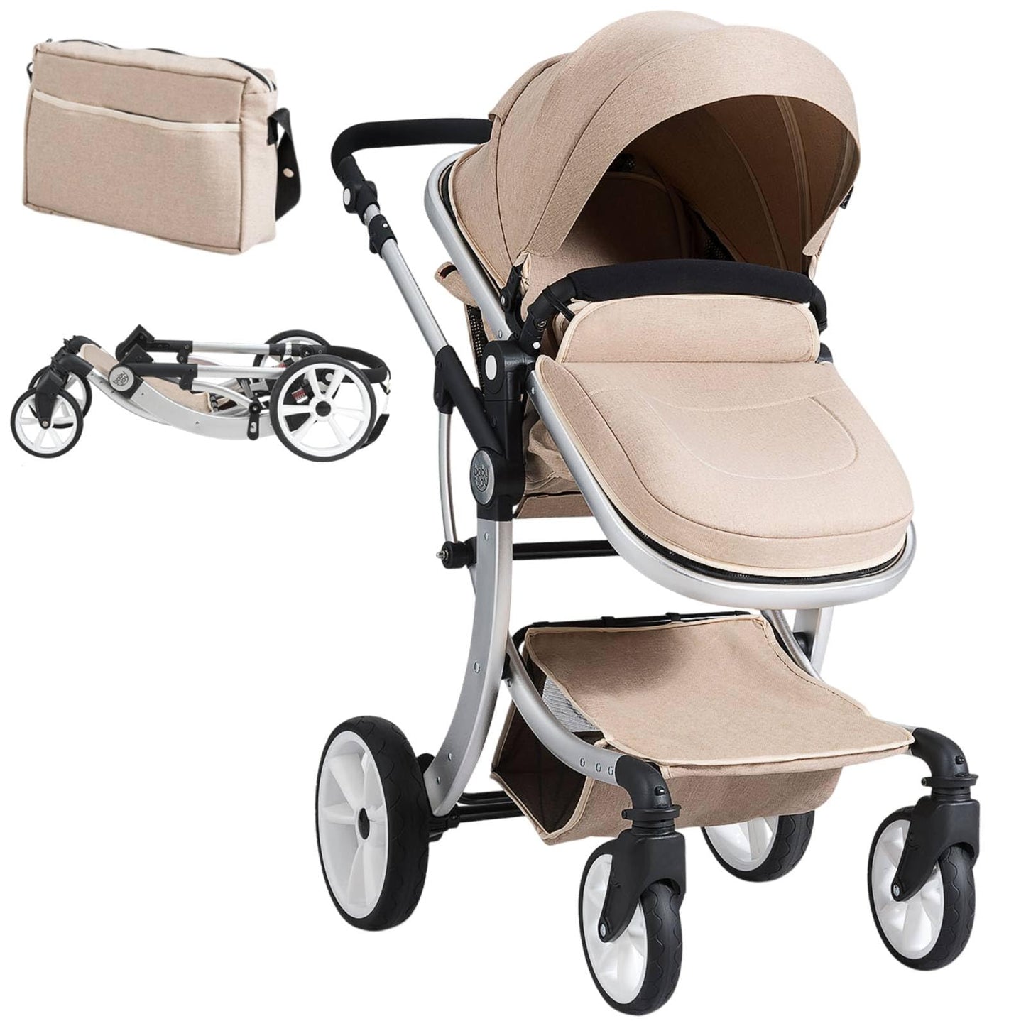 Lightweight Infant Stroller with Adjustable Handle & Canopy