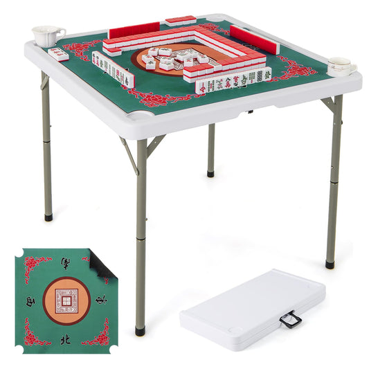 Folding Mahjong Table with Removable Game Mat