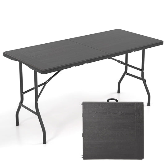 152 x 70 x 74 cm Folding Camping Table with Carrying Handle and HDPE Tabletop
