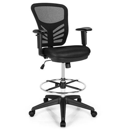 Ergonomic Swivel Office Chair with Adjustable Footrest
