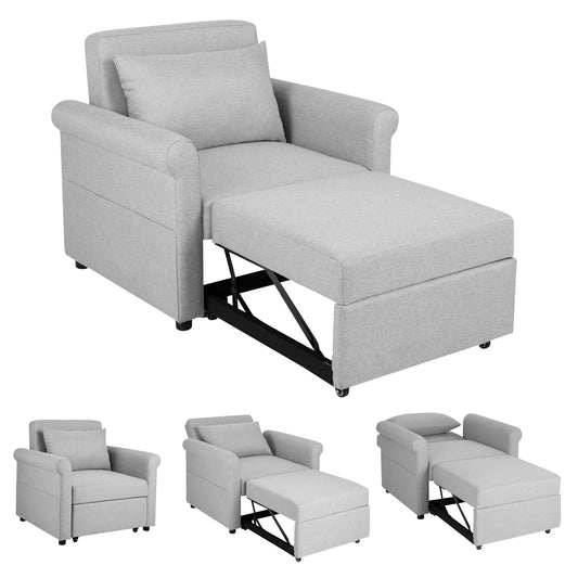 3-in-1 Convertible Sofa Chair Bed Sleeper Couch with Adjustable Backrest