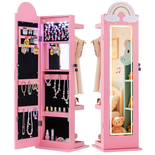 Kids Jewelry Cabinet Standing Children Jewelry Organizer